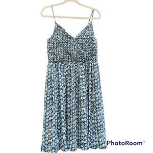 Banana Republic Blue Empire Waist Pleated Baby Doll Dress Size 8